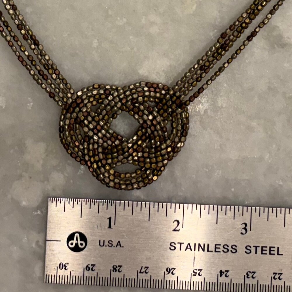 Knot Necklace in mixed metals - Picture 2 of 3